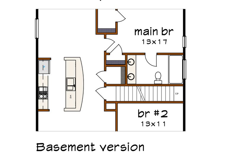 House Blueprint - Floor Plan - Lower Floor for Modern House Plan #79-363 - 3 bed, 2 bath