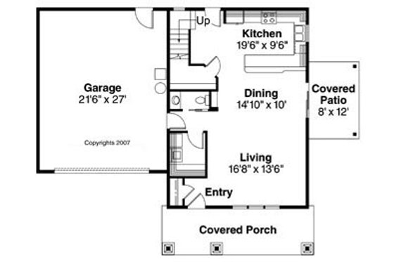 Floor Plan - Main Floor for Craftsman House Plan #124-755 - 3 bed, 2.5 bath