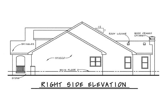 Exterior - Other Elevation 1 for Country House Plan #20-1211 - 2 bed, 2 bath