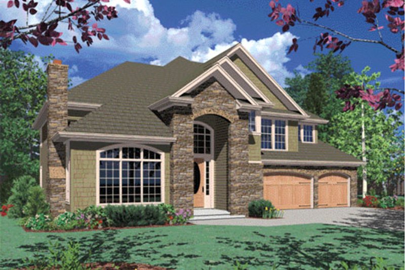 Home Plan - Exterior - Front Elevation 3 for European House Plan #48-456 - 4 bed, 2.5 bath