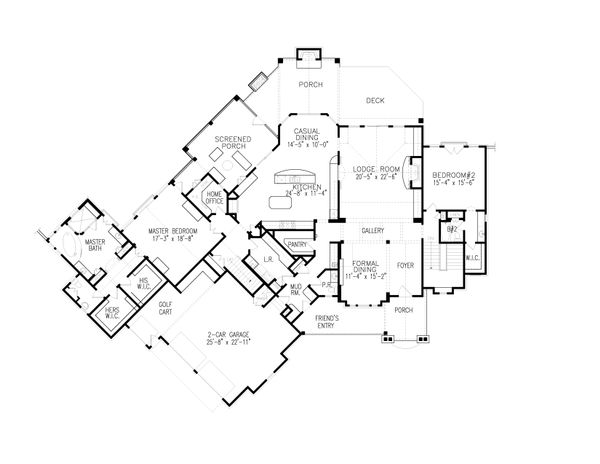 Dream House Plan - Craftsman Floor Plan - Main Floor Plan #54-405