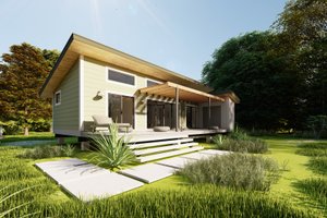 Exterior - Front Elevation 3 for Modern House Plan #449-14 - 1 bed, 1 bath