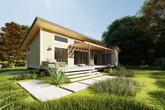 Exterior - Front Elevation 3 for Modern House Plan #449-14 - 1 bed, 1 bath