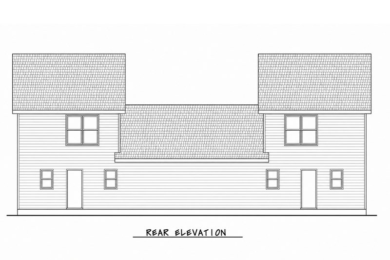 Home Plan - Exterior - Rear Elevation for Farmhouse House Plan #20-2662 - 3 bed, 2.5 bath