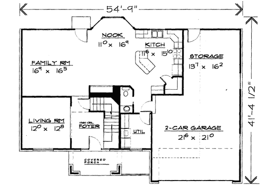 Floor Plan - Main Floor for Traditional House Plan #308-171 - 4 bed, 2.5 bath