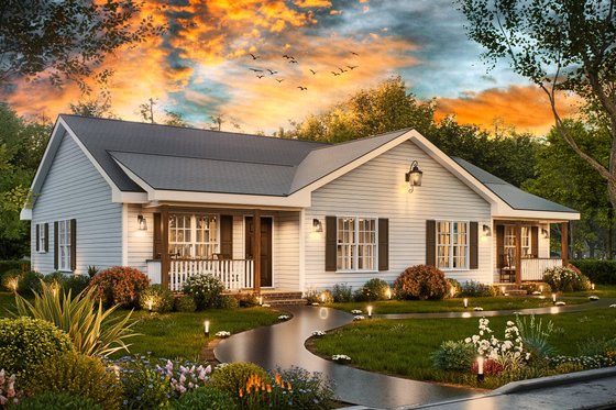 Exterior - Front Elevation 3 for Traditional House Plan #54-607 - 4 bed, 4 bath