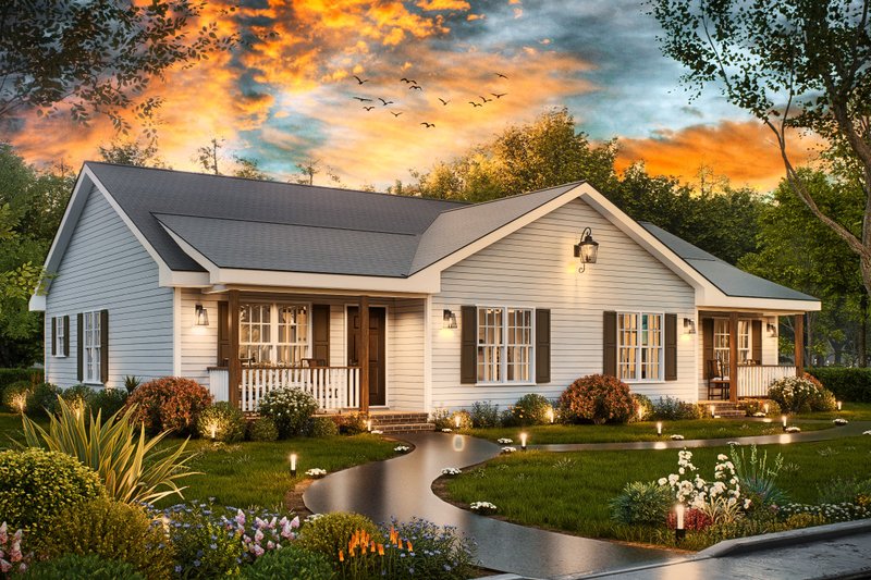Home Plan - Exterior - Front Elevation 3 for Traditional House Plan #54-607 - 4 bed, 4 bath