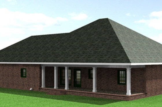 Exterior - Rear Elevation for Southern House Plan #44-142 - 3 bed, 2 bath