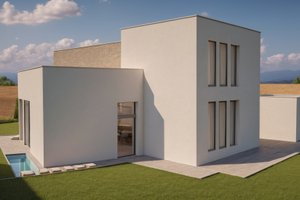 Exterior - Rear Elevation for Modern House Plan #542-3 - 3 bed, 4 bath