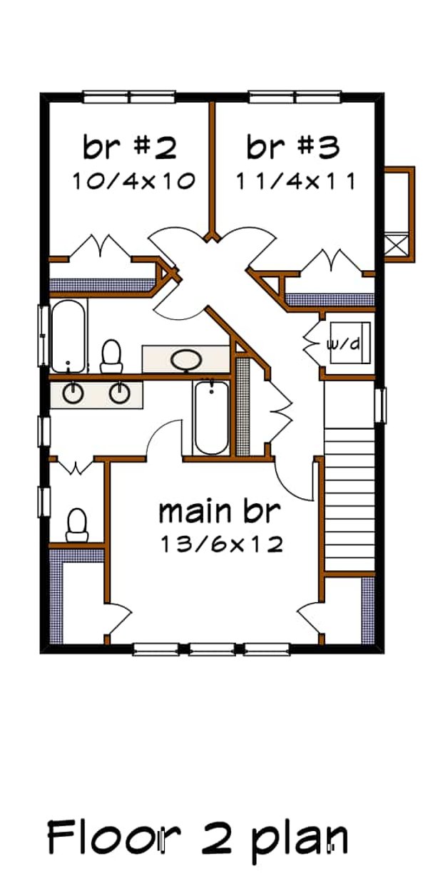 Architectural House Design - Craftsman Floor Plan - Upper Floor Plan #79-315