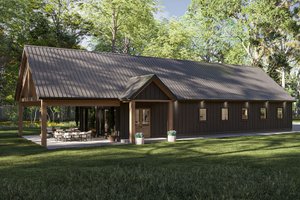 House Blueprint - Barndominium Exterior - Front Elevation Plan #455-686
