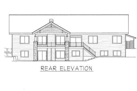 Exterior - Rear Elevation for Farmhouse House Plan #112-167 - 4 bed, 3 bath