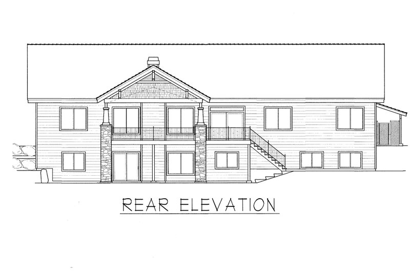Home Plan - Exterior - Rear Elevation for Farmhouse House Plan #112-167 - 4 bed, 3 bath