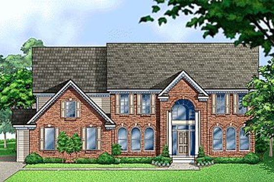 Exterior - Front Elevation for Colonial House Plan #67-614 - 4 bed, 4.5 bath