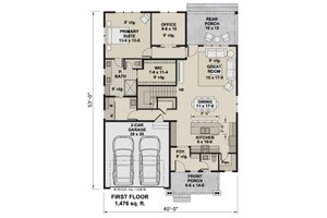 Floor Plan - Main Floor for Bungalow House Plan #51-1350 - 3 bed, 3.5 bath