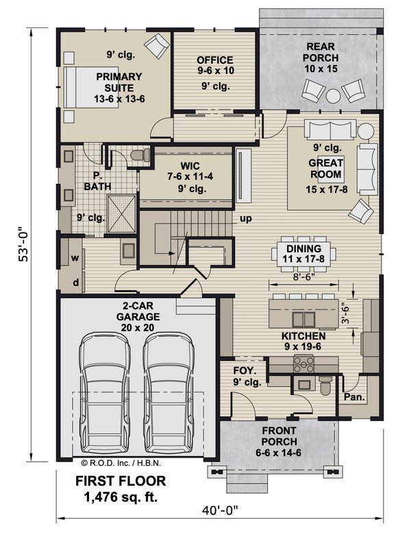 Bungalow Floor Plan - Main Floor Plan #51-1350