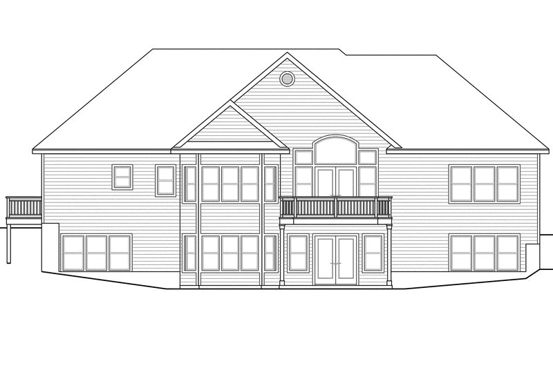 Home Plan - Exterior - Rear Elevation for Ranch House Plan #124-1139 - 3 bed, 2.5 bath