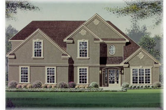 Exterior - Front Elevation for European House Plan #15-201 - 3 bed, 2.5 bath