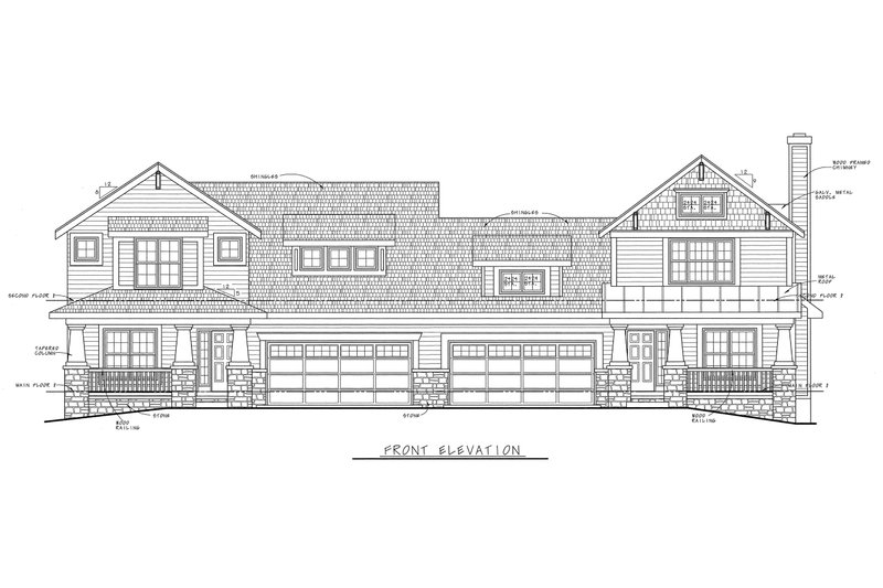 Home Plan - Exterior - Front Elevation 3 for Cottage House Plan #20-1355 - 3 bed, 2.5 bath