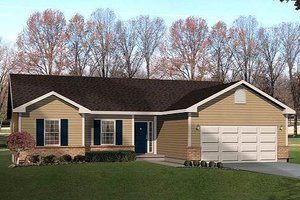 Ranch Exterior - Front Elevation Plan #22-534