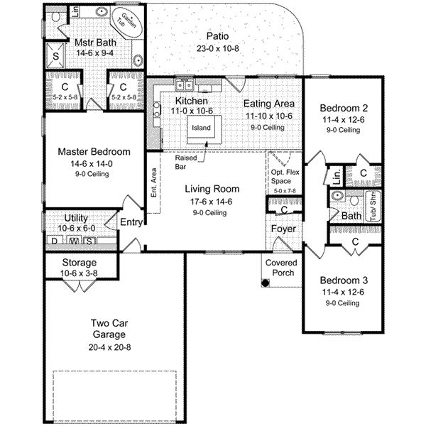 Home Plan - Traditional Floor Plan - Main Floor Plan #21-158