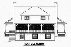 Exterior - Rear Elevation for Country House Plan #81-385 - 3 bed, 2.5 bath