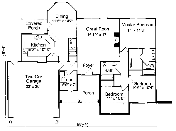 Dream House Plan - Traditional Floor Plan - Main Floor Plan #46-111