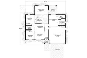 Floor Plan - Main Floor for Mediterranean House Plan #420-252 - 3 bed, 2 bath