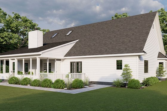 Exterior - Rear Elevation for Country House Plan #17-176 - 3 bed, 2.5 bath