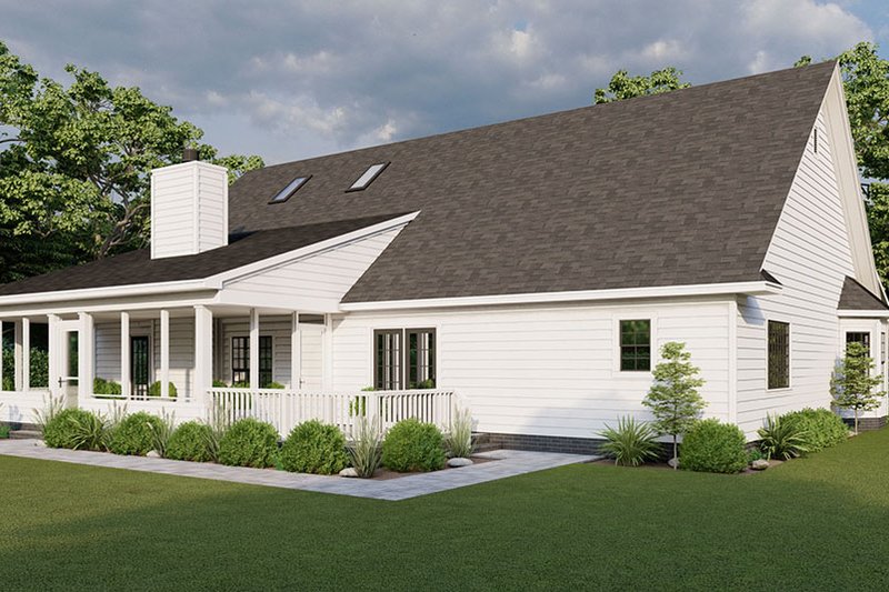 House Plan Design - Exterior - Rear Elevation for Country House Plan #17-176 - 3 bed, 2.5 bath