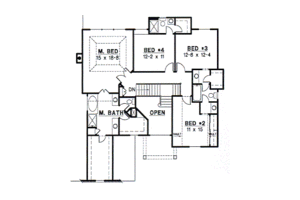 Floor Plan - Upper Floor for Traditional House Plan #67-257 - 4 bed, 4 bath