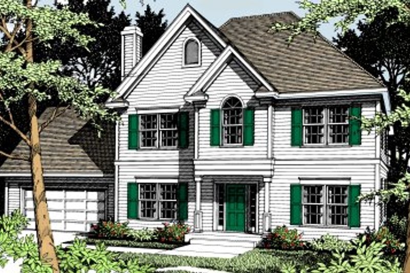House Blueprint - Colonial Exterior - Front Elevation Plan #93-209