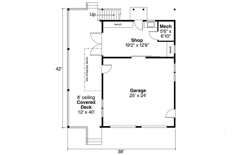 House Plan Design - Floor Plan - Main Floor for Craftsman House Plan #124-1270 - 2 bed, 1 bath