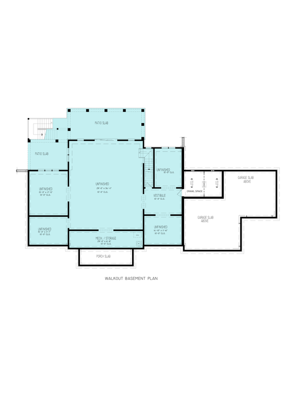 House Blueprint - Floor Plan - Upper Floor for Farmhouse House Plan #54-680 - 3 bed, 2 bath