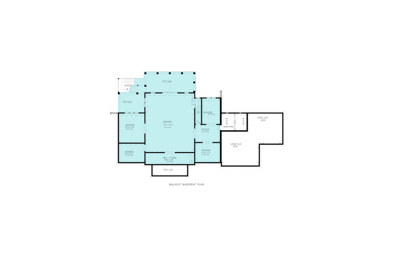 House Blueprint - Floor Plan - Upper Floor for Farmhouse House Plan #54-680 - 3 bed, 2 bath