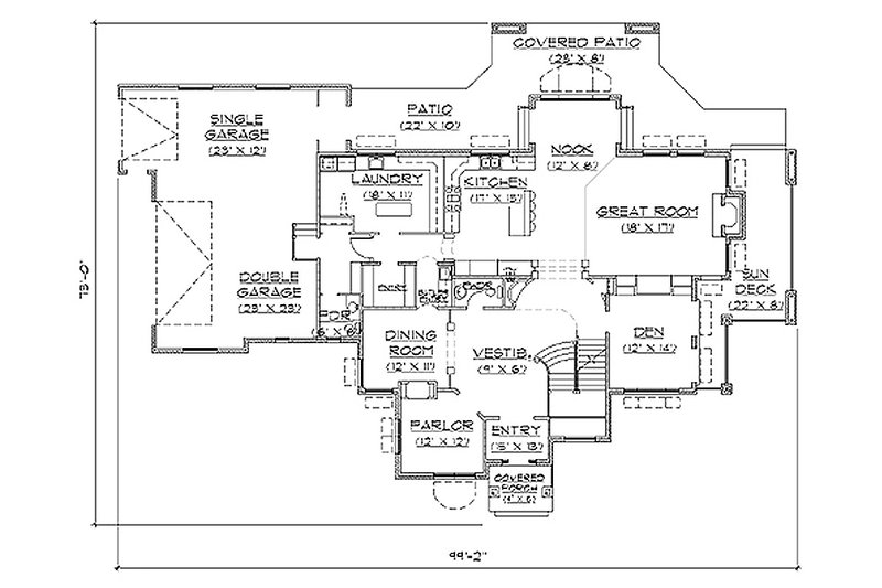 Traditional Style House Plan - 7 Beds 5 Baths 4775 Sq/Ft Plan #5-226 ...