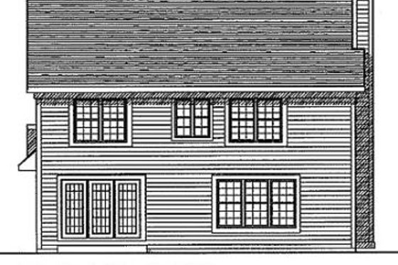Exterior - Rear Elevation for Traditional House Plan #70-227 - 4 bed, 2.5 bath