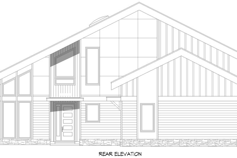 Architectural House Design - Exterior - Rear Elevation for Modern House Plan #932-1121 - 3 bed, 2 bath