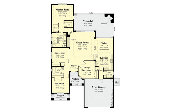 Floor Plan - Main Floor for Contemporary House Plan #930-494 - 4 bed, 2 bath