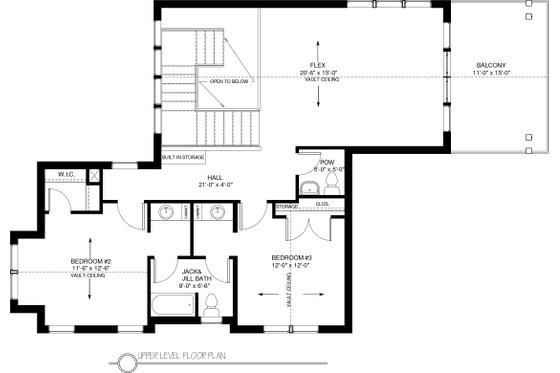 Floor Plan - Upper Floor for Traditional House Plan #895-59 - 4 bed, 4.5 bath