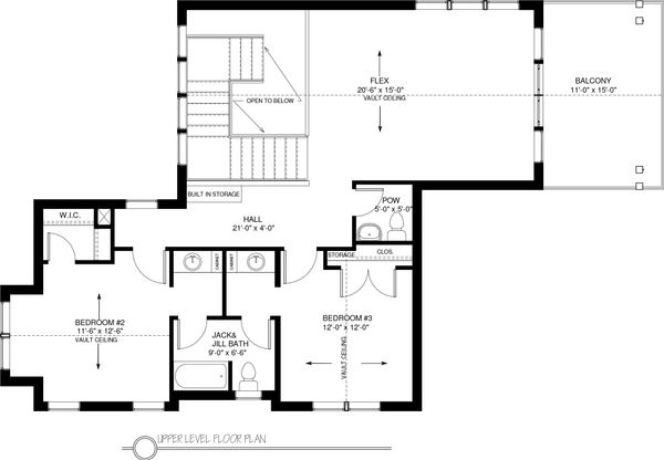 House Blueprint - Traditional Floor Plan - Upper Floor Plan #895-59