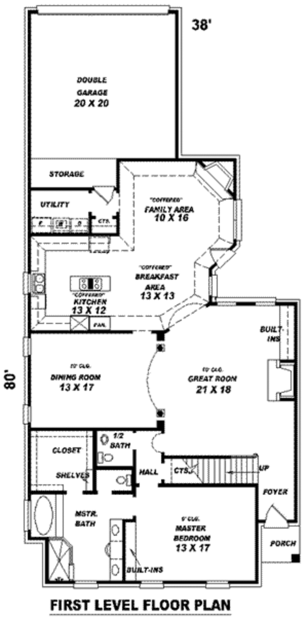 Colonial Floor Plan - Main Floor Plan #81-1026