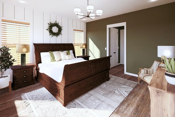 Interior - Master Bedroom for Barndominium House Plan #44-261 - 3 bed, 2 bath