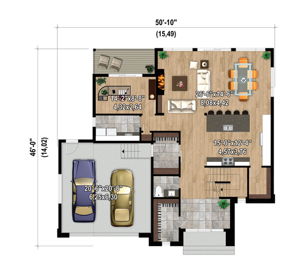 European Floor Plan - Main Floor Plan #25-4986