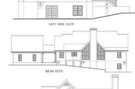Exterior - Rear Elevation for Country House Plan #71-113 - 3 bed, 2.5 bath