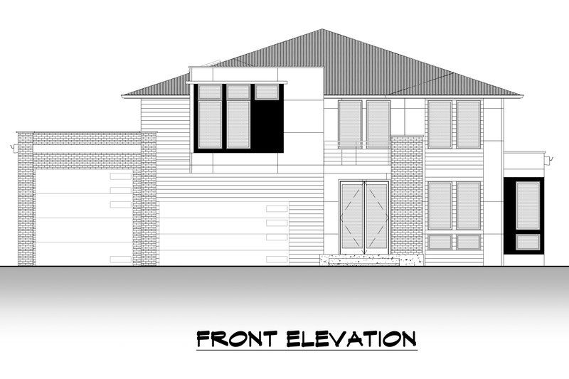 House Blueprint - Exterior - Front Elevation 4 for Contemporary House Plan #1066-132 - 4 bed, 4.5 bath