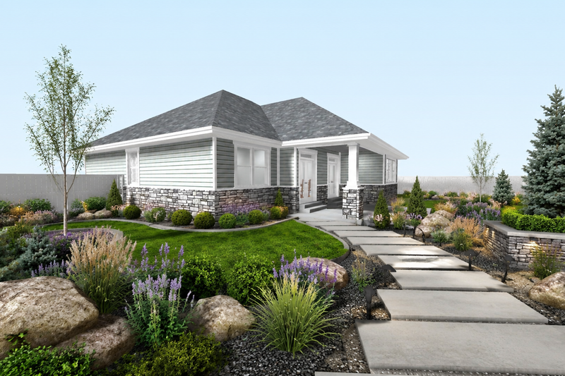 Architectural House Design - Exterior - Rear Elevation 1 for Country House Plan #1060-498 - 3 bed, 2 bath