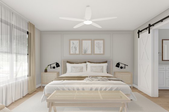 Interior - Master Bedroom for Barndominium House Plan #1117-12 - 2 bed, 2.5 bath