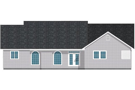 Exterior - Rear Elevation for Farmhouse House Plan #126-187 - 4 bed, 2.5 bath
