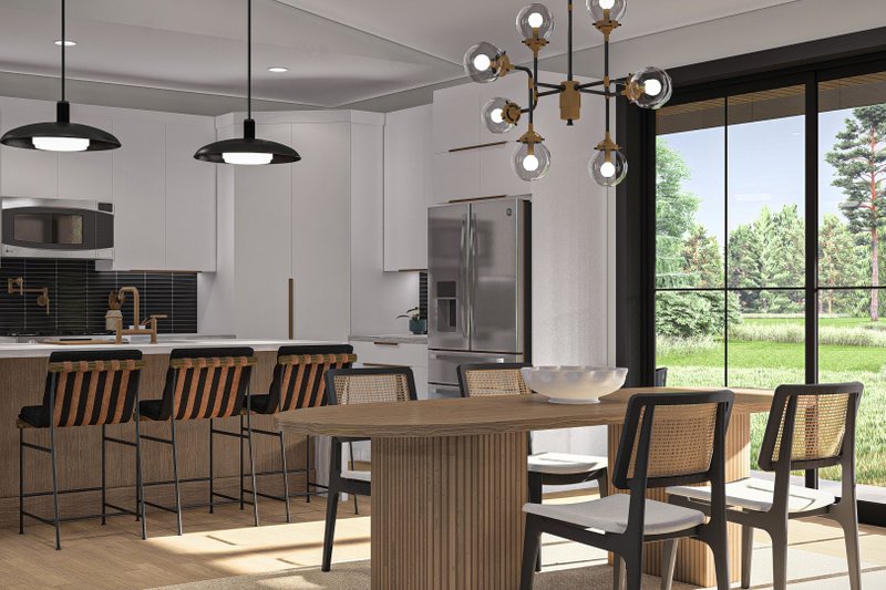 House Blueprint - Interior - Dining Room 2 for Modern House Plan #455-470 - 3 bed, 2.5 bath